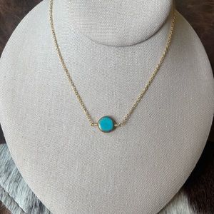 Gold turquoise western necklace